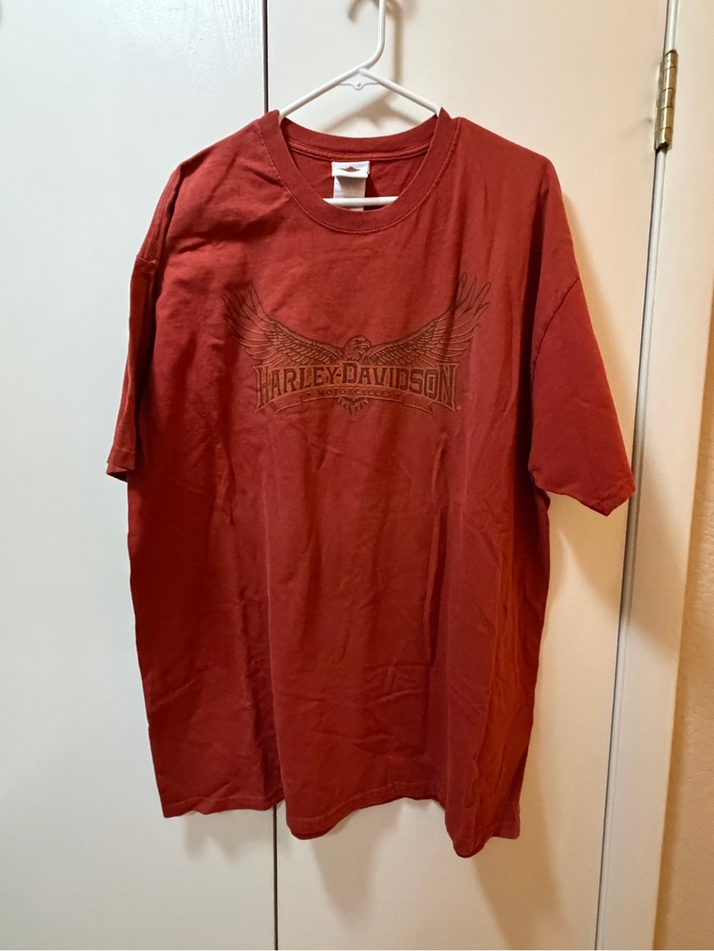 Harley-Davidson Brick Red Eagle Logo Short Sleeve Tee